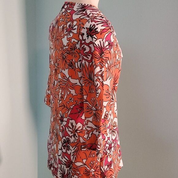 Palm‎ Island top, size small. Orange floral print. - Picture 5 of 7